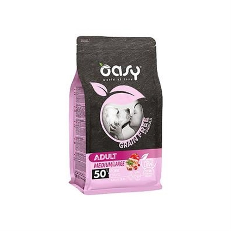 Oasy Dog Grain Free Adult Medium Large Maiale 12 kg