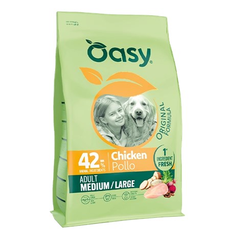 oasy dog original formula medium large adult pollo 2 kg per cani
