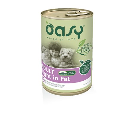 oasy dog pate light in fat 400 gr umido per cani