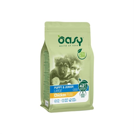 oasy dog puppy junior large pollo 3 kg crocchette per cani