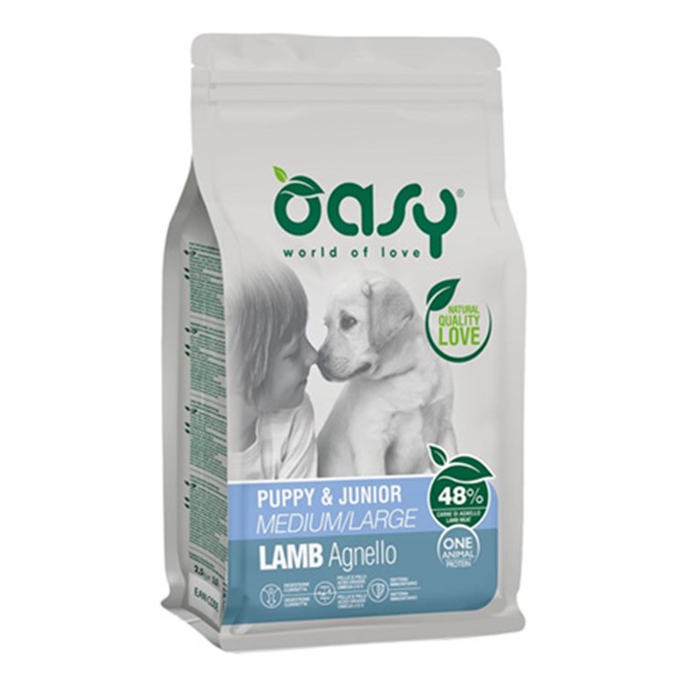 Oasy Dog Puppy Junior Medium Large Agnello 2,5 kg Monoproteico