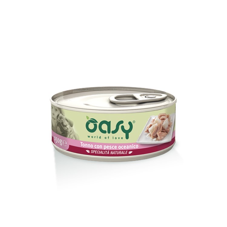 Oasy Dog Tonno con Pesce Oceanico Lattina 150 gr Umido Per Cani