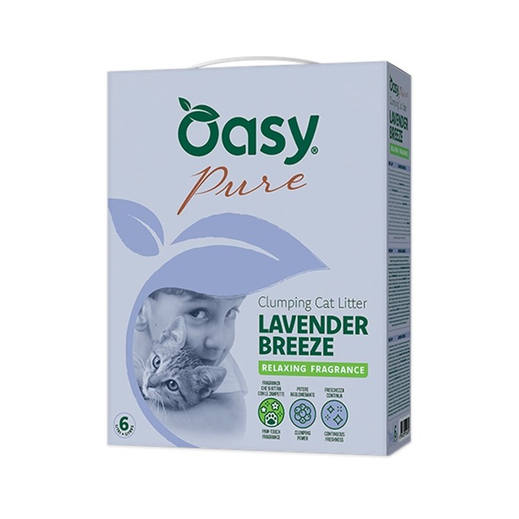 Oasy Lettiera Pure Clean Lavender Breeze 10 LT Profumata alla Lavanda Per Gatti