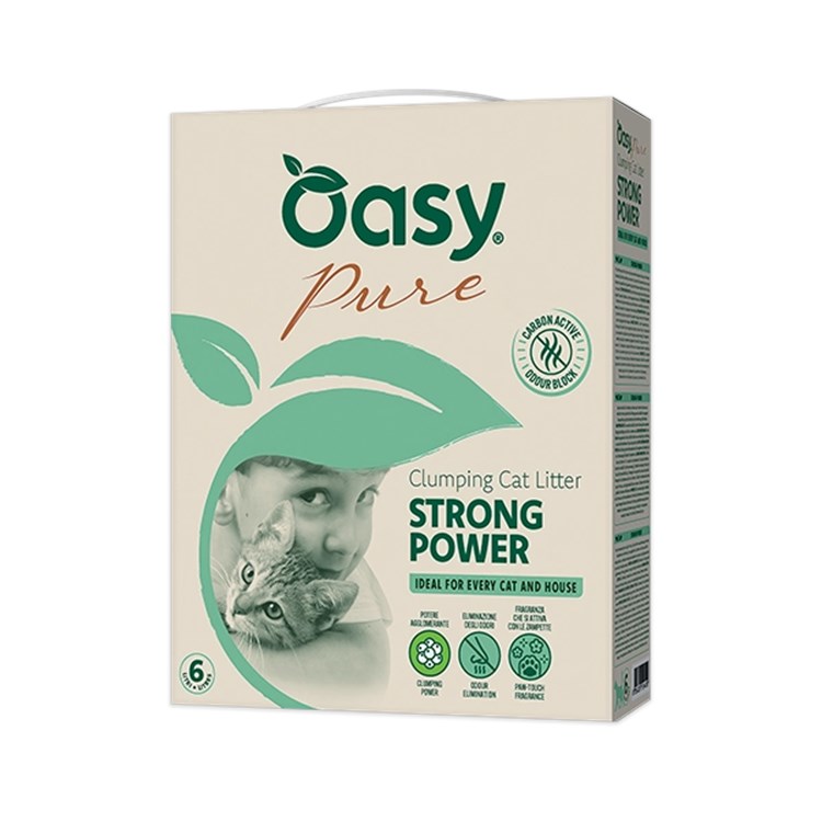 Oasy Lettiera Pure Strong Power 10 LT Agglomerante Con Delicata Profumazione Per Gatti