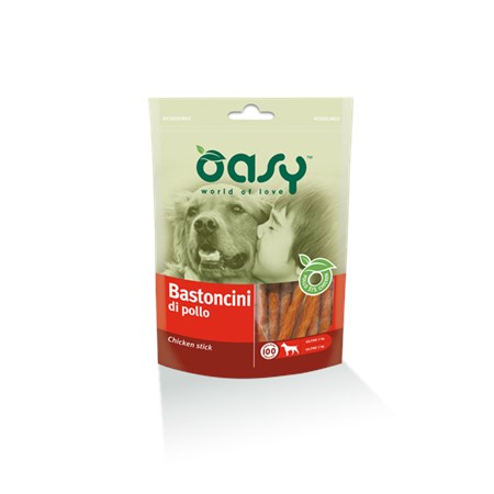 oasy snack bastoncini di pollo 100 g per cani