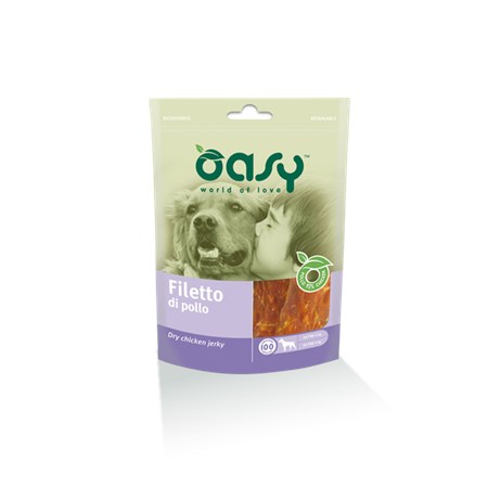 oasy snack filetto di pollo 100 g per cani