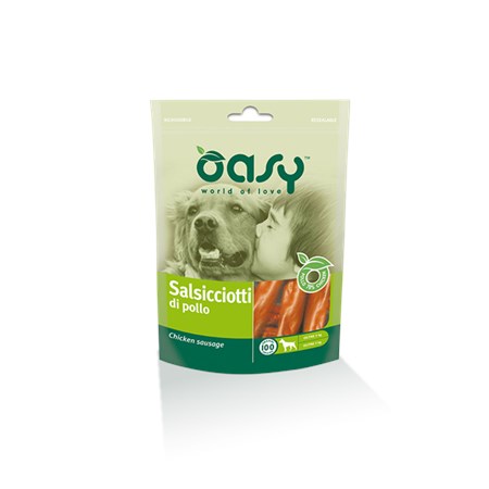 oasy snack salsiciotti di pollo 100 g per cani