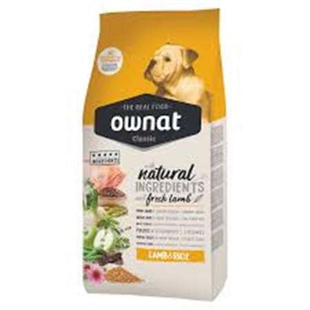 ownat classic monoproteico agnello e riso 20 kg crocchette per cani