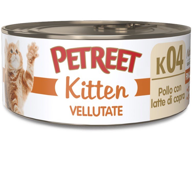 Petreet Kitten Pollo Con Latte Di Capra 70 gr K04 Scatoletta Umido Gattini