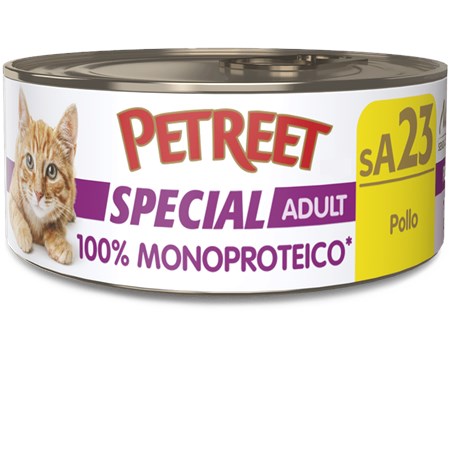 petreet monoproteico pollo 60gr lattina umido gatto