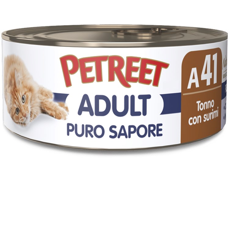 Petreet Puro Sapore Tonno Con Surimi 70 gr A41 Scatoletta Umido Gatto