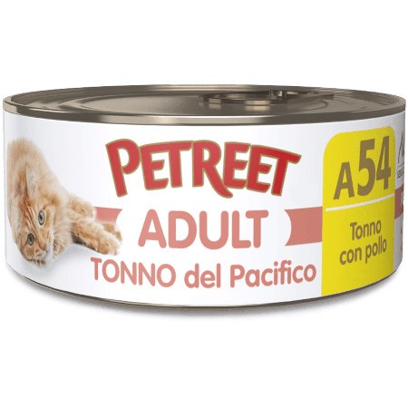 petreet tonno del pacifico 70 gr a54 scatoletta umido gatto