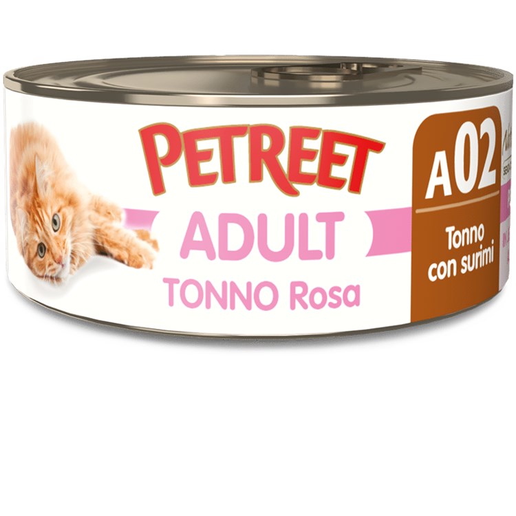 Petreet 70 gr Tonno Rosa con Surimi di Aragosta A02 Scatoletta Gatto