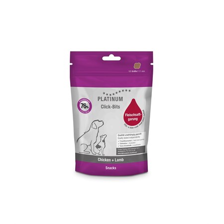 Platinum click-bits snacks cane pollo e agnello 150 gr in Cani