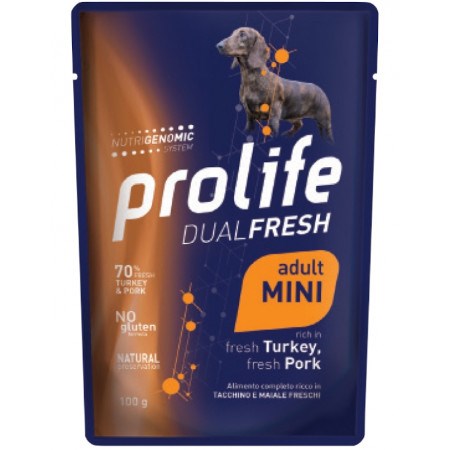 club prolife dog mini sensitive tacchino e orzo 100 gr bustina umido per cani
