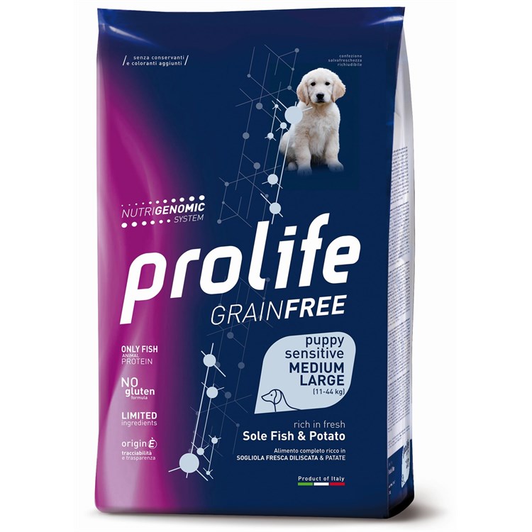 Prolife Dog Puppy Sensitive Medium Large Sogliola e Patate 10 kg Grain Free