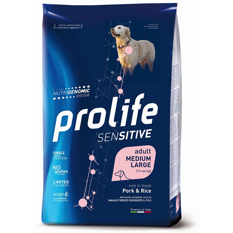 Prolife Dog Sensitive Medium Large Adult Maiale e Riso 10 kg (Pork)