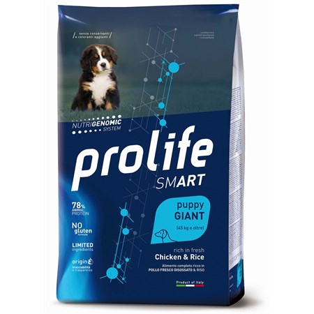prolife dog smart puppy giant pollo e riso 10 kg chicken rice