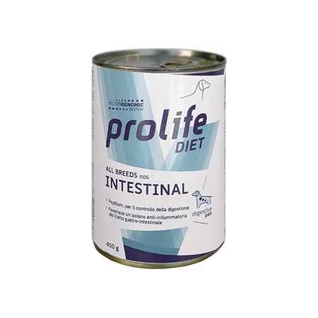 prolife dog veterinary intestinal 400 gr barattolo umido cane