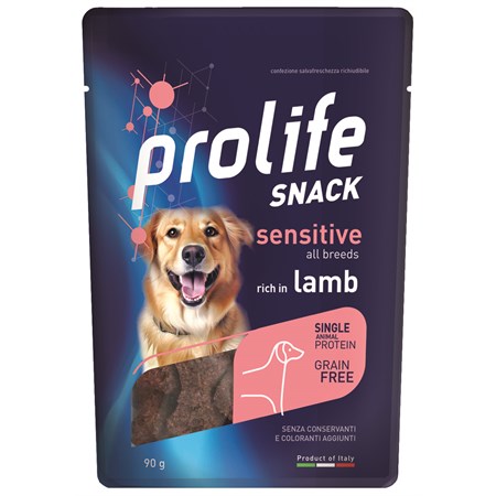prolife snack sensitive grain free agnello 90 gr premi cane
