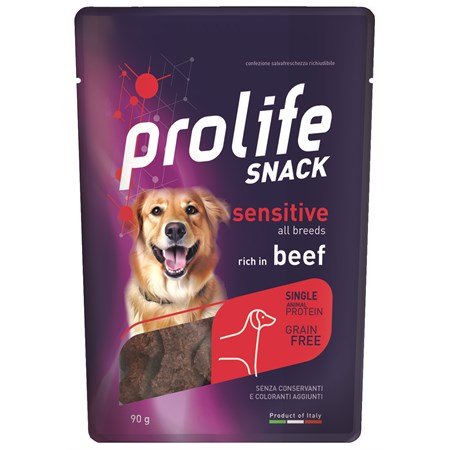 prolife snack sensitive grain free manzo 90 gr fish premi cane