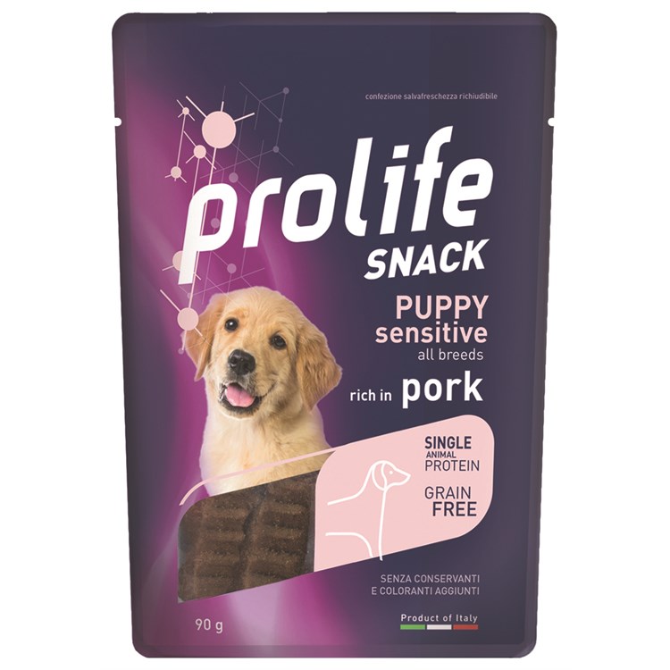 Prolife Snack Sensitive Grain Free Puppy Maiale 90 Gr Fish Per Cani Cuccioli
