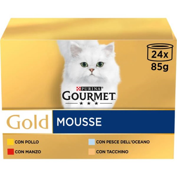 Purina Gourmet Gold Mousse Umido Gatto Multipack 24x85g