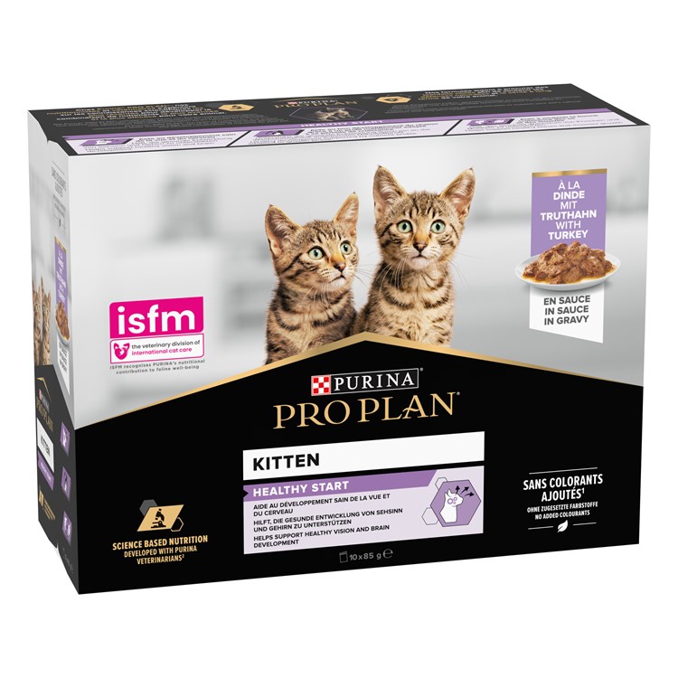 Purina Pro Plan Cat Multipack Kitten Tacchino in Salsa 10X85 Gr Bustine Per Gattini