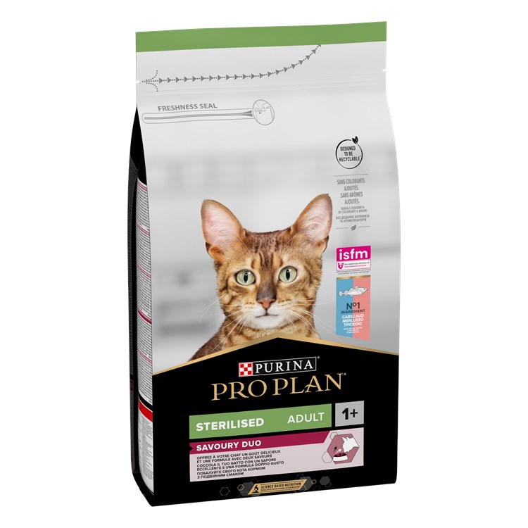 Purina Pro Plan Optisavour Sterilised Merluzzo e Trota 1,5 kg per Gatti Sterilizzati