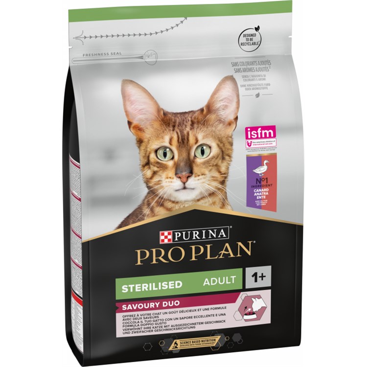 Purina Pro Plan Optisavour Sterilised Anatra e Fegato 1,5 kg per Gatti Sterilizzati