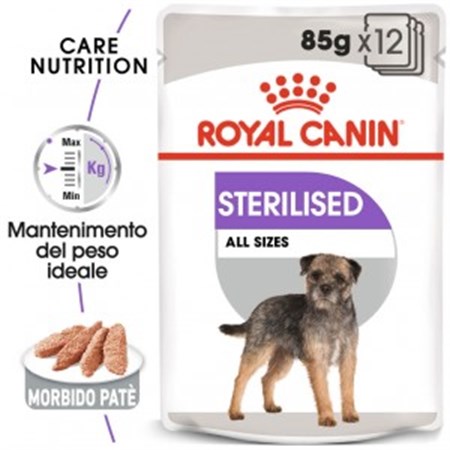 Royal Canin All Sizes Sterilised 85 Gr Busta Pate Loaf Umido Per Cane in Cani