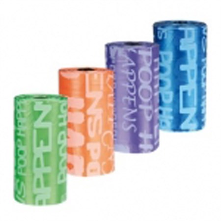 sacchetti 8 rotoli da 20 sacchetti colorati per cane