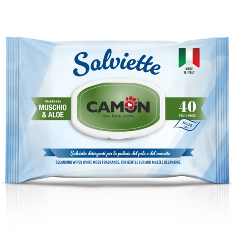 Salviette Detergenti con Aloe e al Profumo di Muschio Bianco