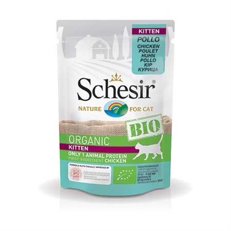 schesir cat bio kitten pollo 85gr