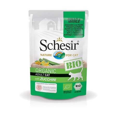 Bio Organic Adult Pollo e Maiale con Zucchine 85 GR in Gatti