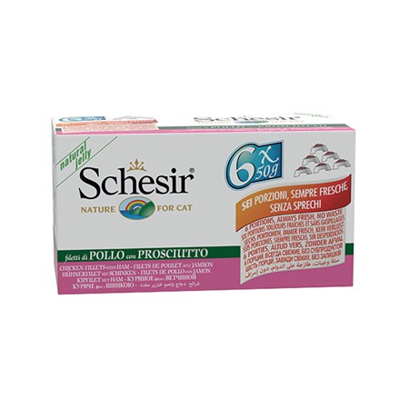 schesir cat fil pollo prosciutto 6x50gr
