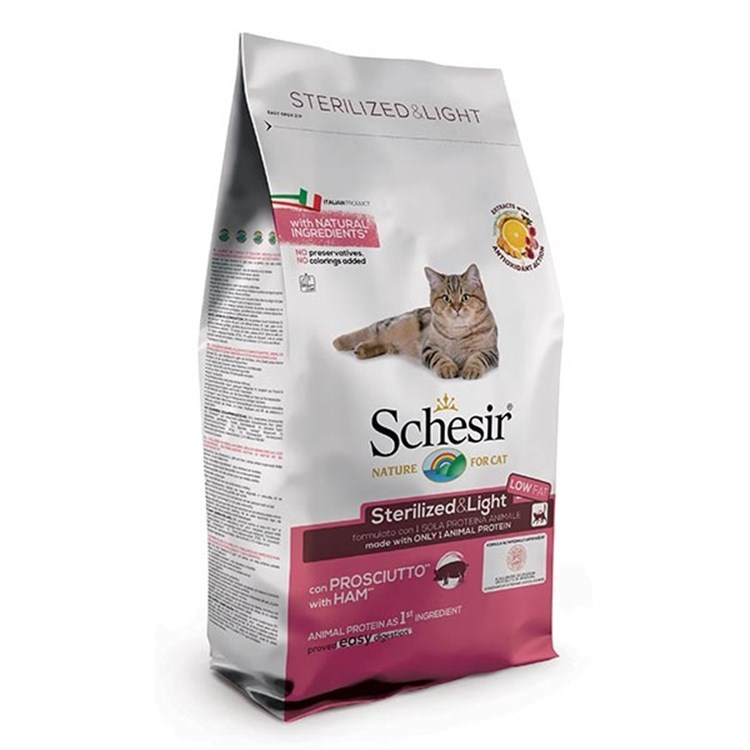 SCHESIR CAT Dry Line Sterilized & Light con Prosciutto 400 gr crocchette gatto 400 GR