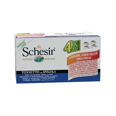 schesir cat tonno e spigola 4x85gr