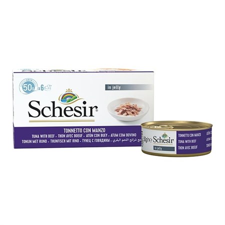 schesir cat tonno filetto manzo 6x50gr