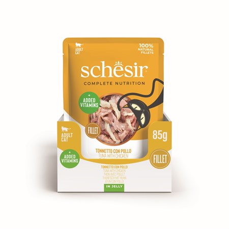 Schesir Complete Tonnetto con Pollo 85 gr Jelly Bustina Umido Per Gatti in Gatti