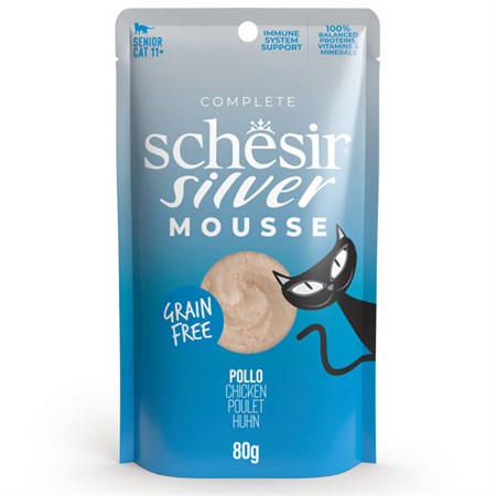 silver senior cat pollo mousse