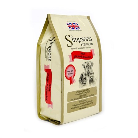 simpsons premium adult pollo e riso integrale 12 kg cane