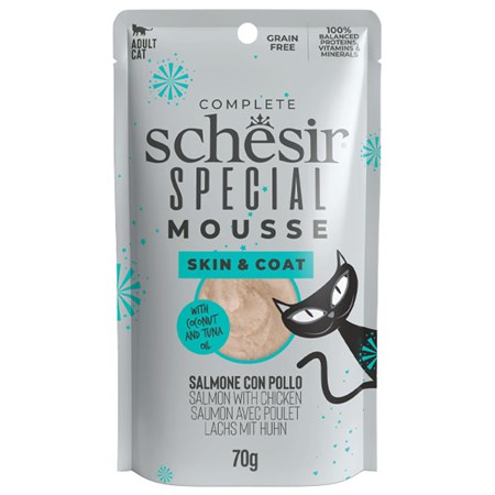special cat skin coat mousse special needs salmone con pollo