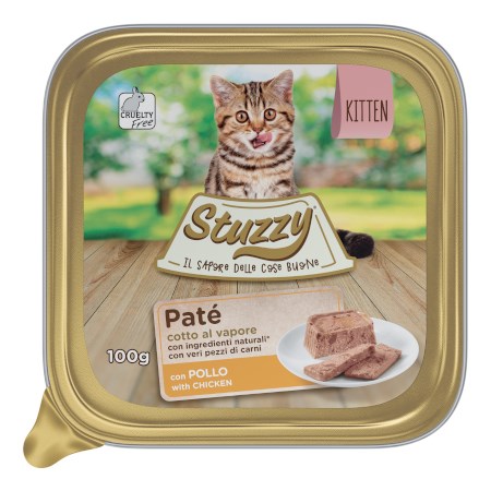 stuzzy cat kitten pate pollo 100 gr vaschetta per gatti