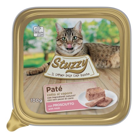 stuzzy cat pate prosciutto 100 gr vaschetta per gatti