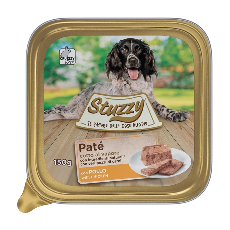 Stuzzy Dog Patè Pollo 150 gr Cibo in Vaschetta Per Cani