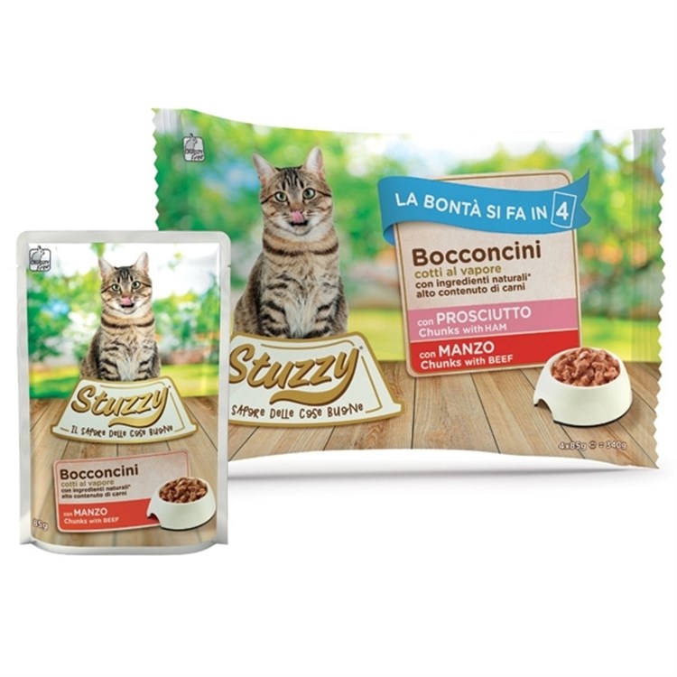 STUZZYCAT Bocconcini Multipack Prosciutto e Manzo 4X85G