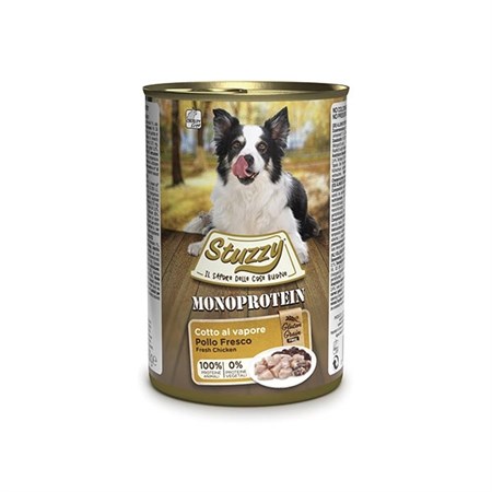 StuzzyDog Monoprotein Pollo Fresco 400 g Scatolette per Cani in Cani