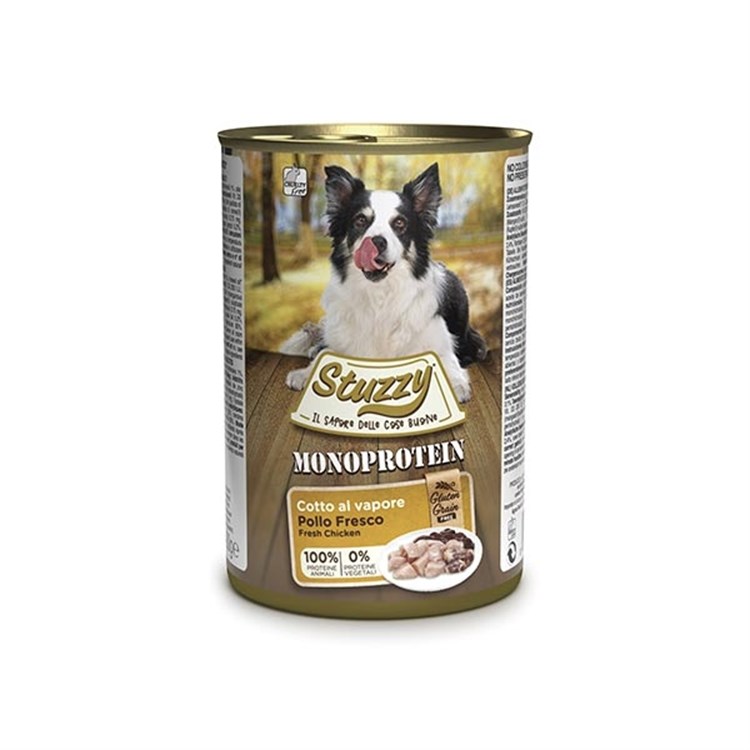 StuzzyDog Monoprotein Pollo Fresco 400 g Scatolette per Cani