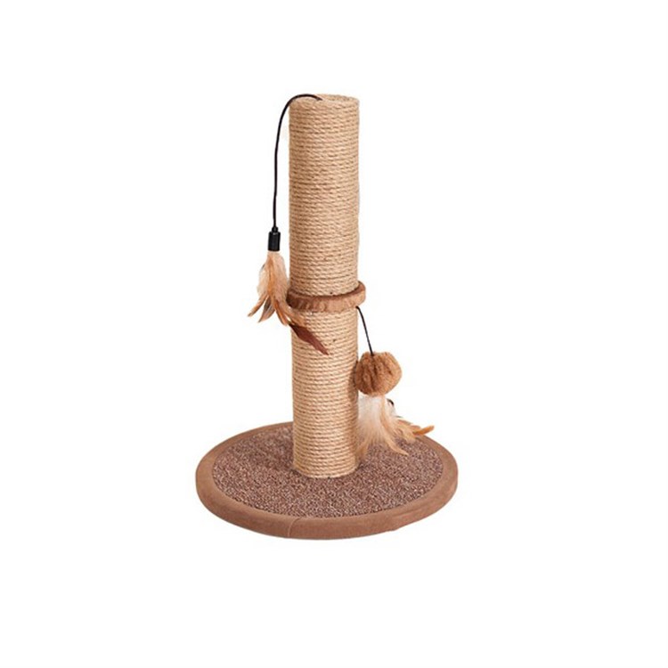 Tiragraffi a Colonna Per Gatti In Moquette E Juta Con Due Giochi